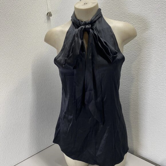 NEW RAMY BROOK Women’s Lori Silk High Neck Tank Top Blouse Black Size M - Picture 7 of 14